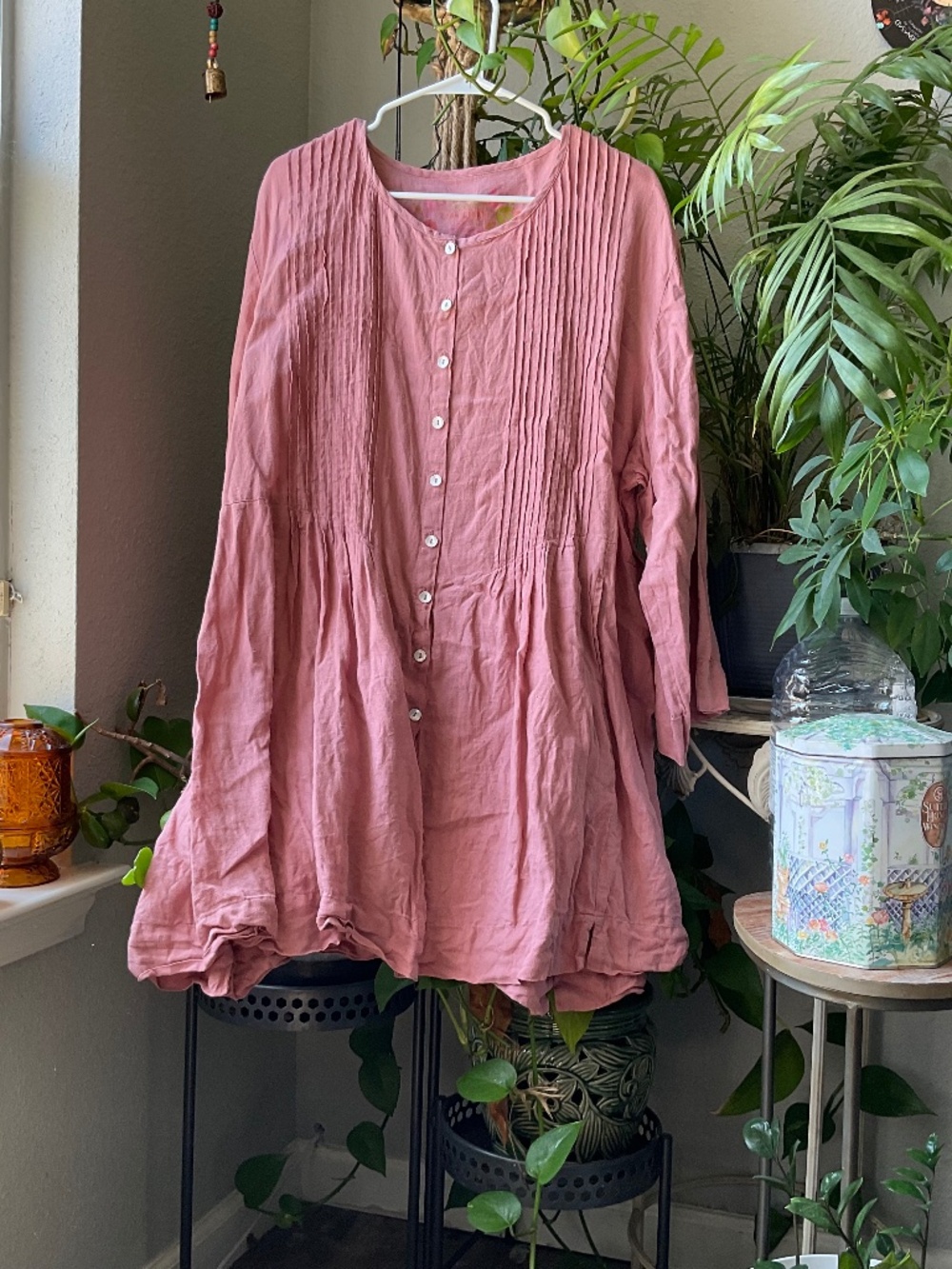 Womens Gudrun Sjoden Tunic Pink XXL Linen